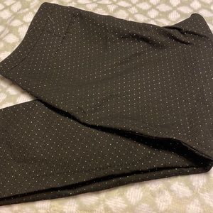 Women’s dress pants. Black with small gold dots.